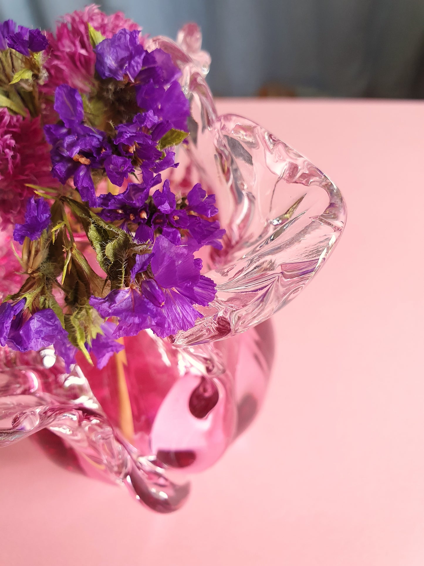 Juturnavase, transparent lyserød